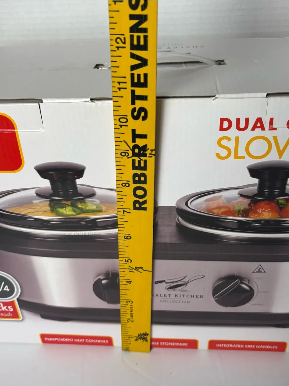 Chalet kitchen dual crock buffet silver slow cooker